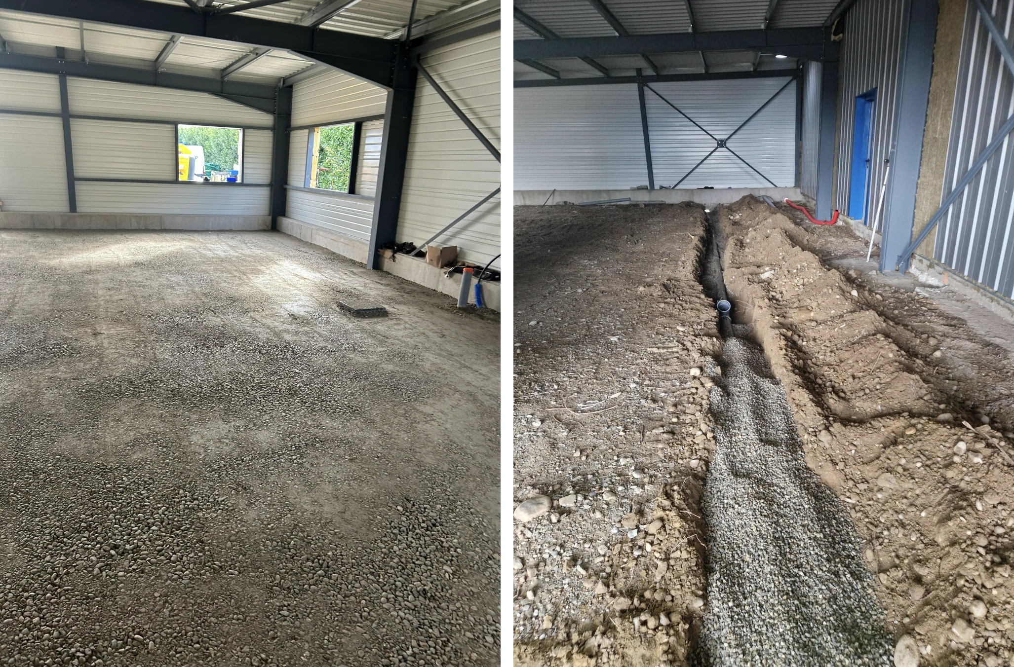 Terrassement intérieur pour préparation de dalle béton à Saint-Marcel-lès-Valence